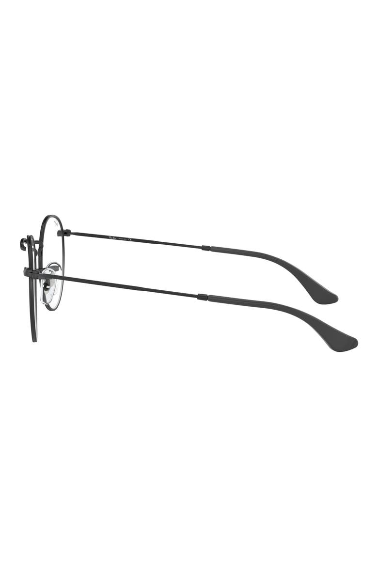 Ray-Bay 47mm Round Optical Glasses, Alternate, color, MATTE BLACK