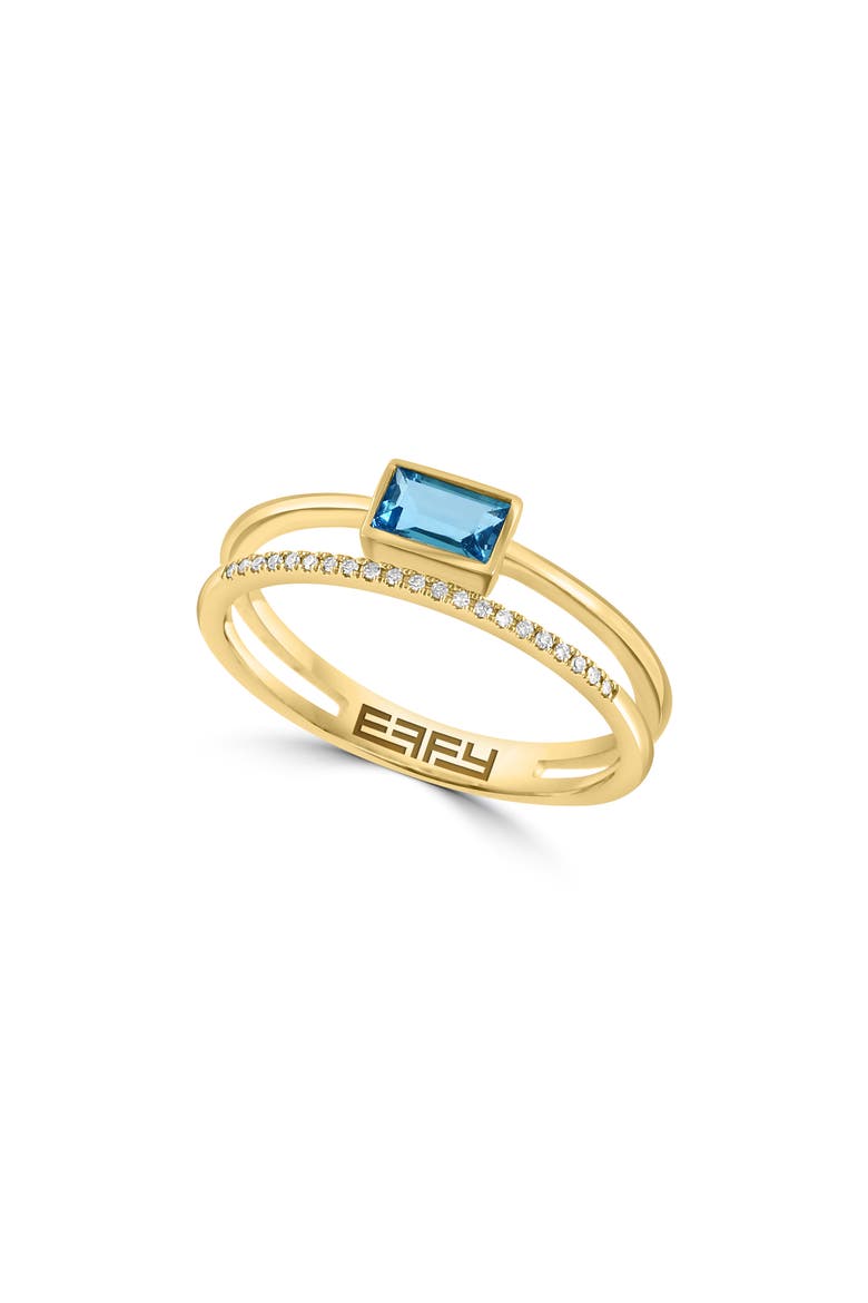 Blue Topaz & Diamond Ring - 0.01ct., Main, color, BLUE
