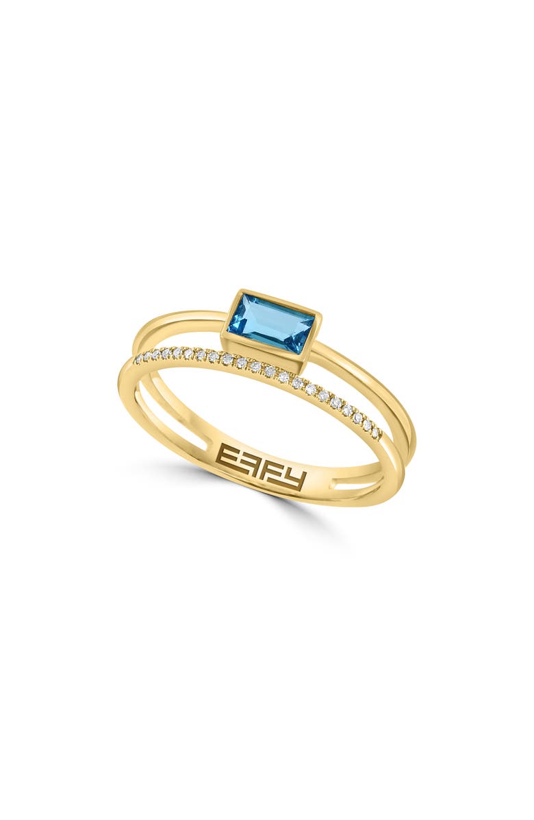EFFY Blue Topaz & Diamond Ring - 0.01ct., Main, color, 