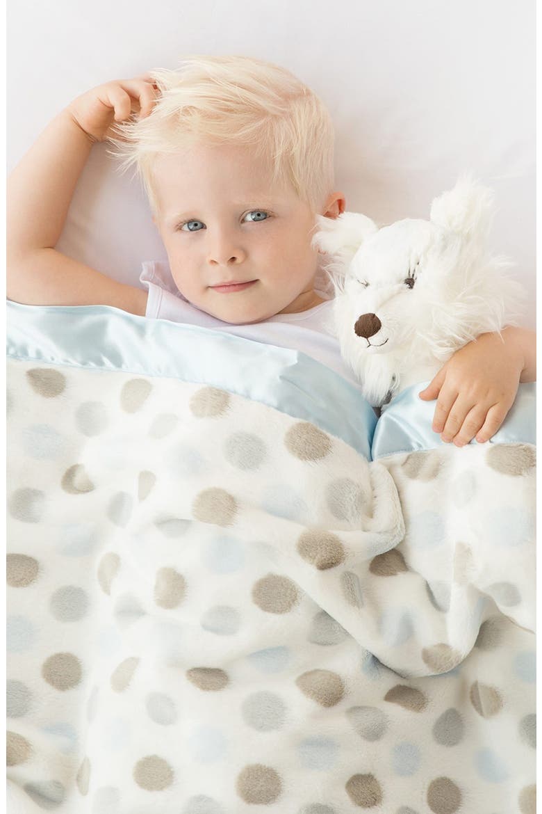 Luxe Dot Blanket, Alternate, color, BLUE