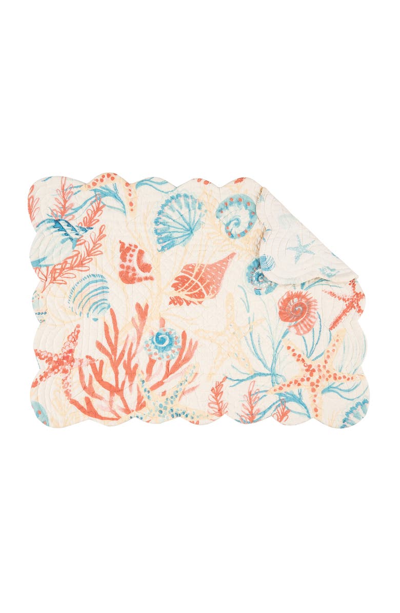 C&F Home Shelly Shores Placemat, Set of 6, 13" x 19", Main, color, Blue