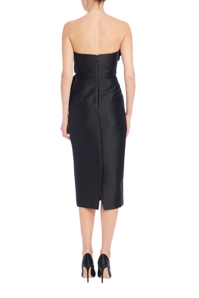 Beaded Bow Mikado Cocktail Dress, Alternate, color, BLACK