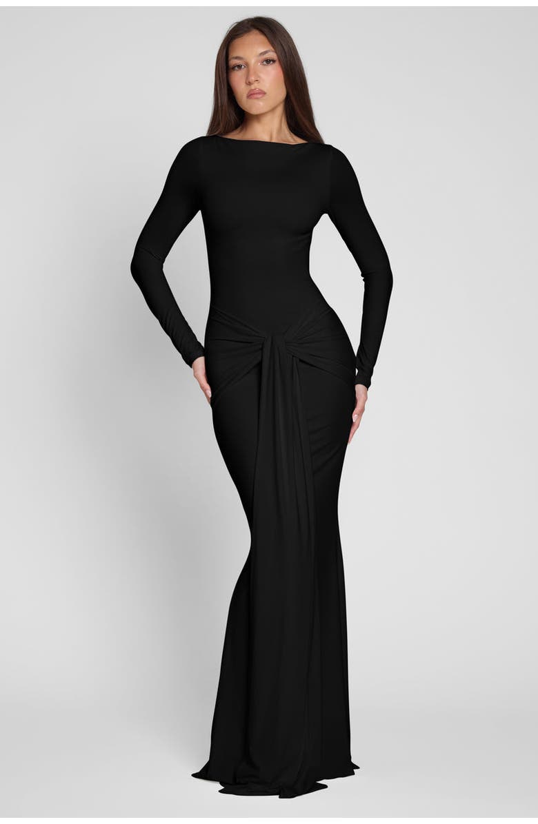 LEAU Oasis Knot Maxi Dress, Main, color, Black