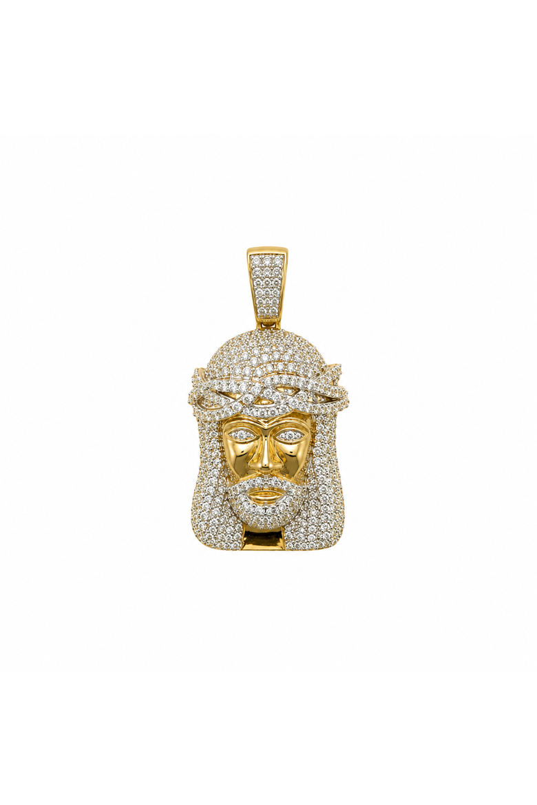 Guiding Light 10K Gold 1.4 Ct Diamond Jesus Pendant, Main, color, 10K Yellow Gold