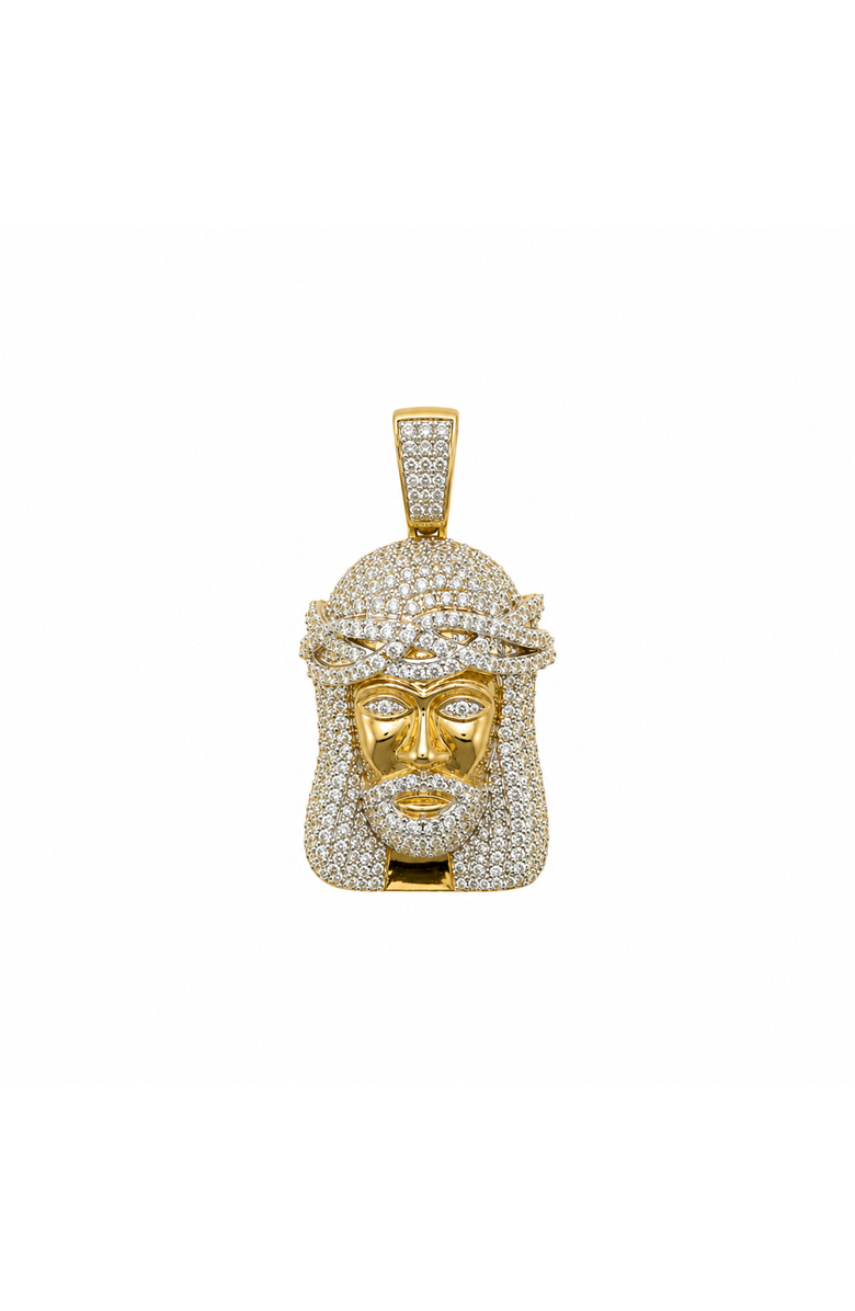 LuvMyJewelry Guiding Light 10K Gold 1.4 Ct Diamond Jesus Pendant, Main, color, 10K Yellow Gold