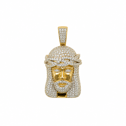 Guiding Light 10K Gold 1.4 Ct Diamond Jesus Pendant