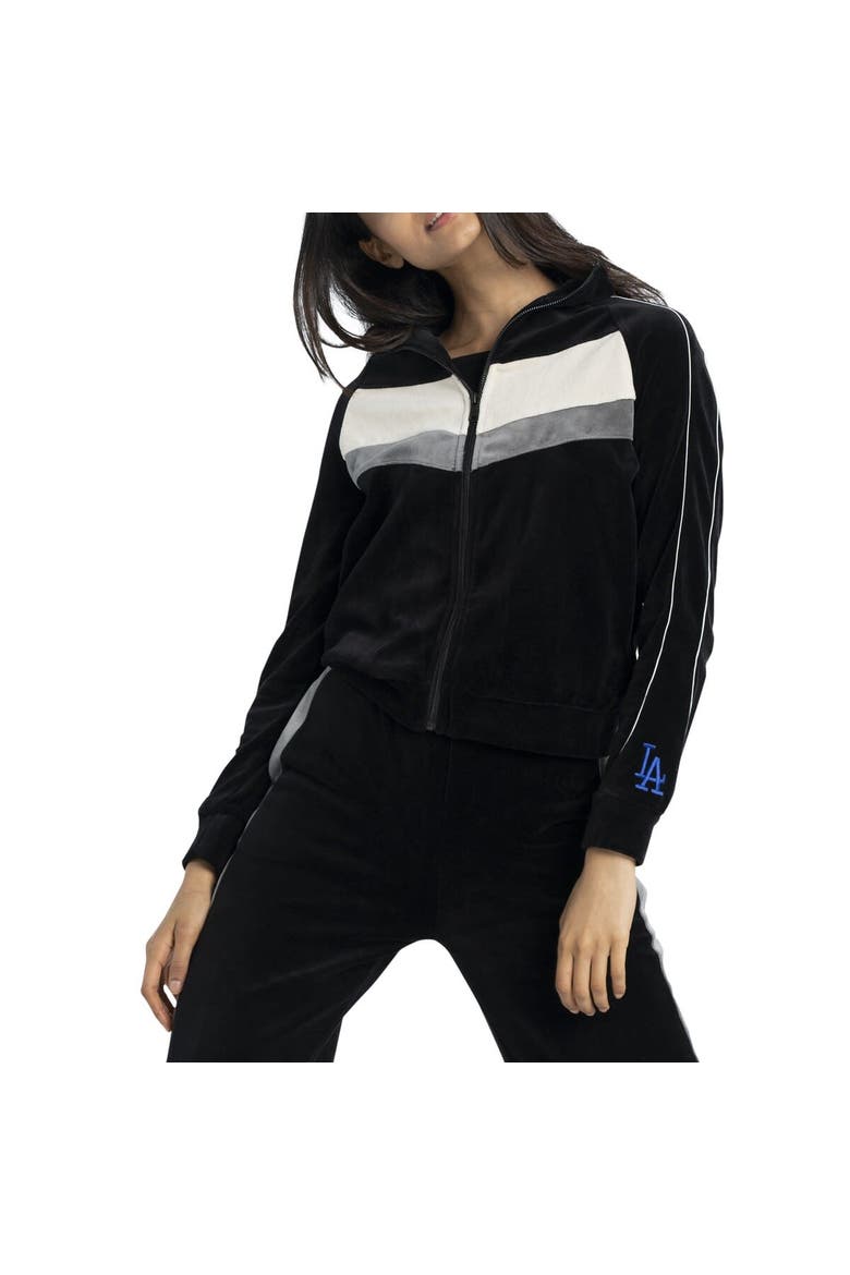 Women's Lusso Black Los Angeles Dodgers Nixie Raglan Full-Zip Jacket, Alternate, color, Black