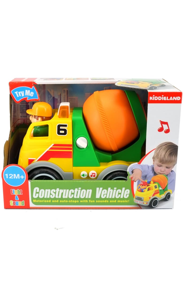 Kiddieland Light & Sound Cement Mixer Construction Toy Vehicle, Alternate, color, Multicolored