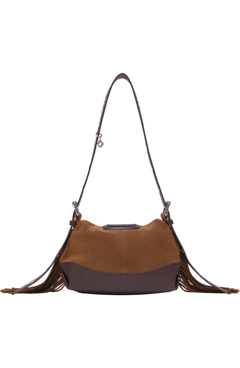 maje Leather and suede Miss M Mini bag, Main, color, Camel/Brown