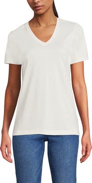 Lands' End Supima Cotton V-neck T-Shirt