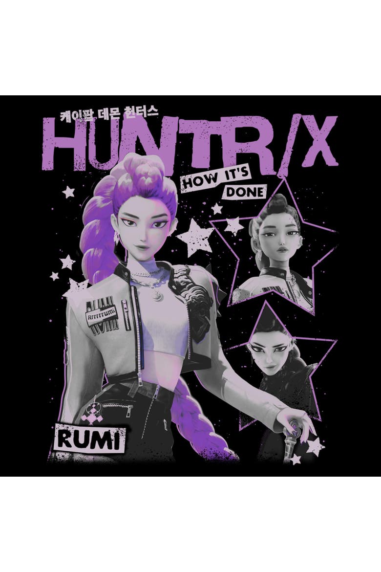 Women's KPop Demon Hunters Pop Star Huntrix Rumi  Graphic T-Shirt, Alternate, color, Black