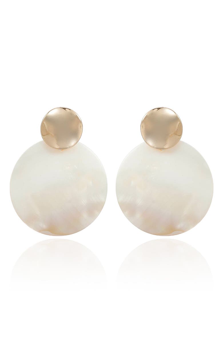 Ettika Mother-of-Pearl Drop Earrings, Alternate, color, Gold