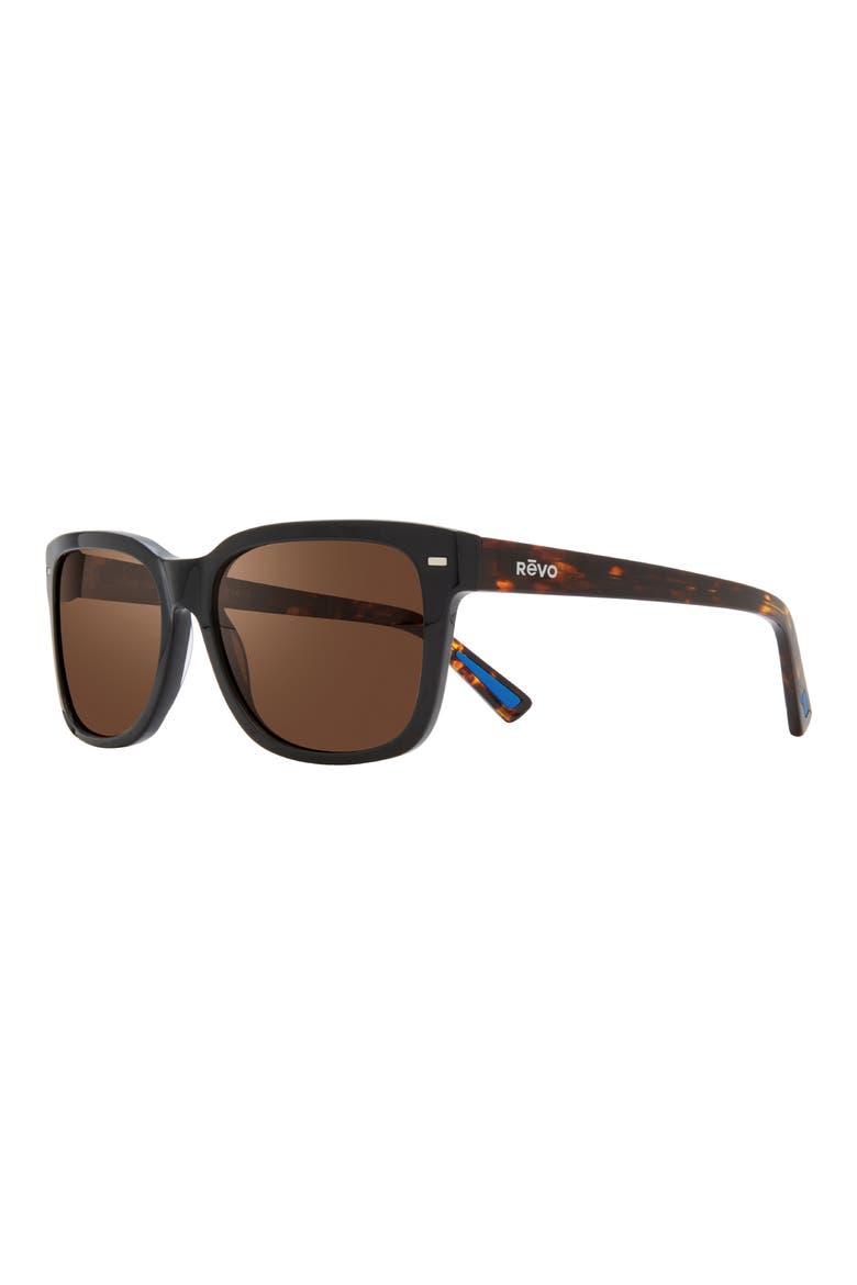 Taylor 56mm Polarized Square Sunglasses, Alternate, color, BLACK