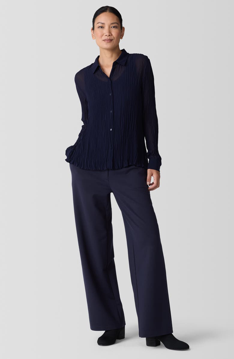 Eileen Fisher Washable Flex Ponte Wide Leg Pants, Alternate, color, Ink