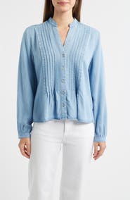 Cloth & Stone Pintuck Chambray Button-Up Shirt