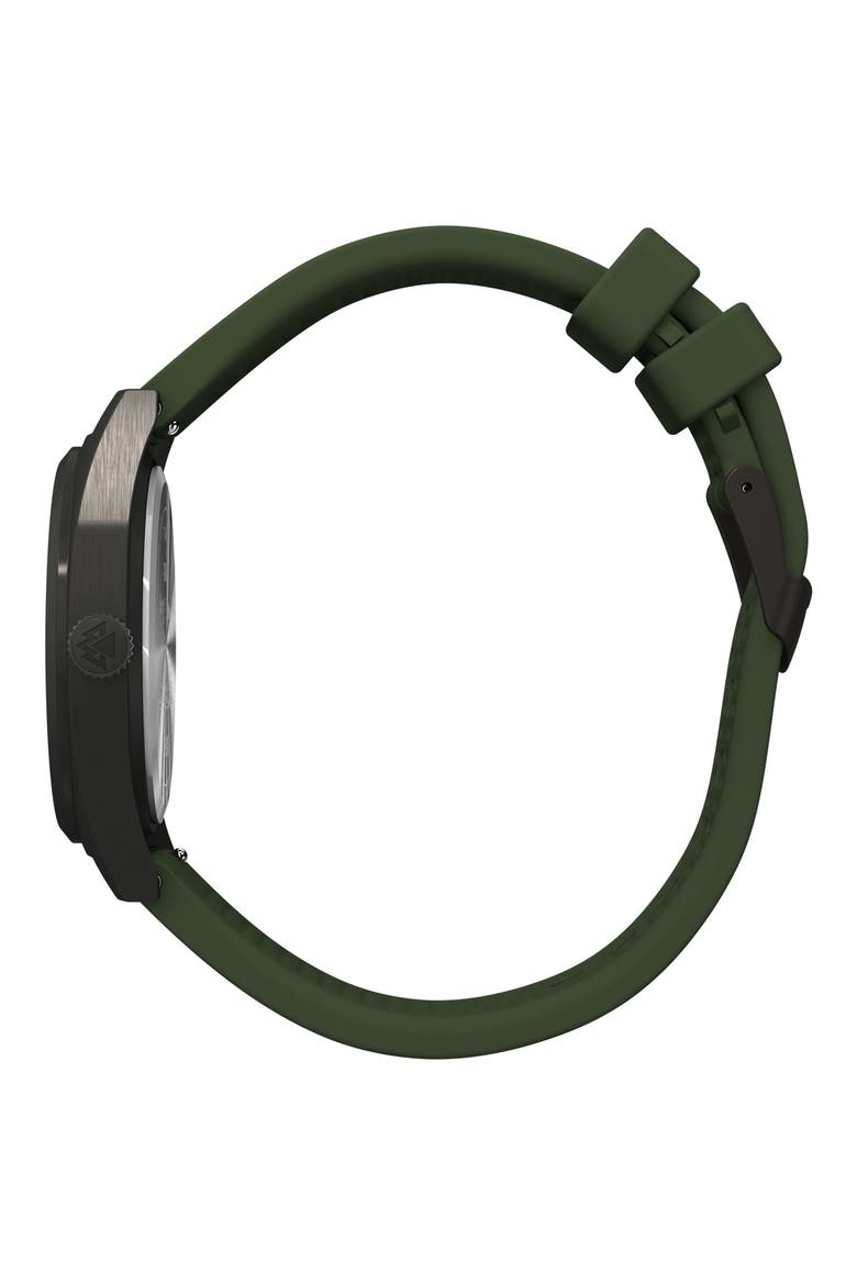 Peanuts® x Timex Expedition Snoopy Road Trip 39mm Silicone Strap Watch, Alternate, color, GREEN/ GUNMETAL