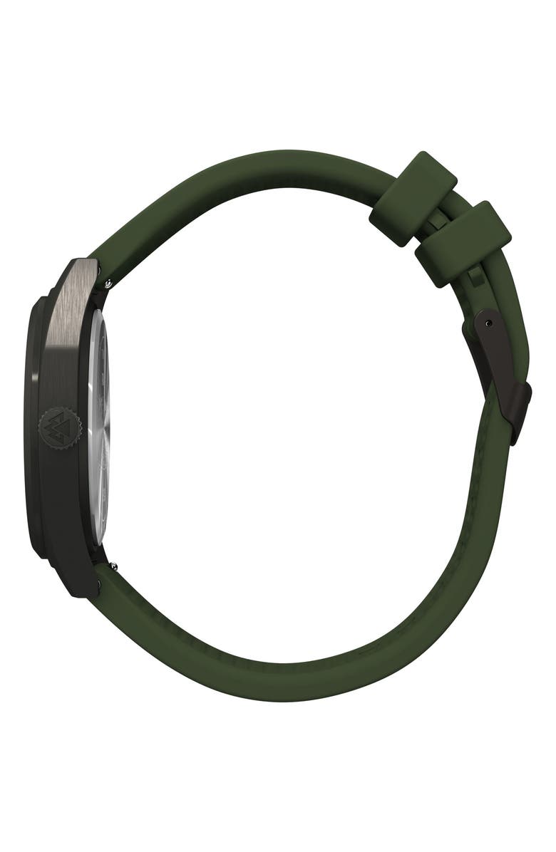 Timex<sup>®</sup> Peanuts<sup>®</sup> x Timex Expedition Snoopy Road Trip 39mm Silicone Strap Watch, Alternate, color, Green/ Gunmetal