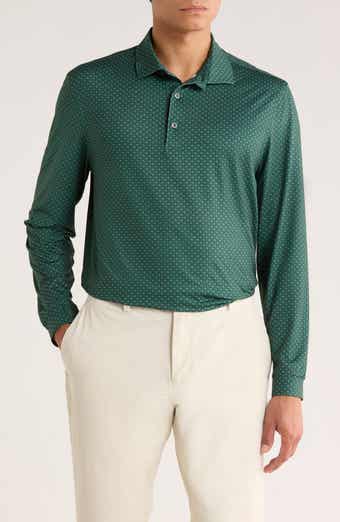 Greg Norman Fairway Pins Long Sleeve Performance Golf Polo