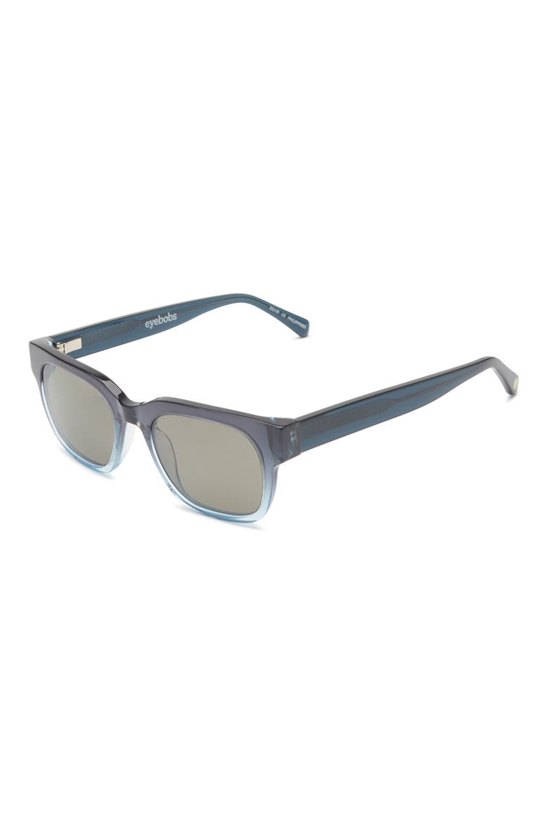 Numero Uno 49mm Rectangular Polarized Sunglasses, Alternate, color, MIDNIGHT BLUE / CLOUD / GREY