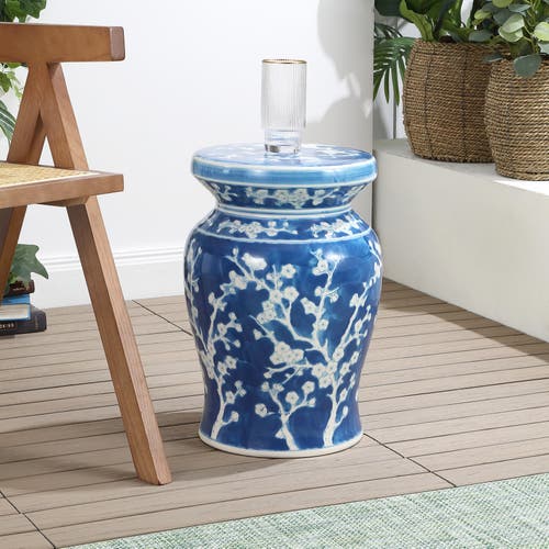 JONATHAN Y JONATHAN Y CHERRY BLOSSOM 17.75" CERAMIC GARDEN STOOL 
