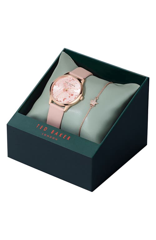 Ted Baker Fitzrovia Leather Strap Watch & Bracelet Set, 34mm In Gold