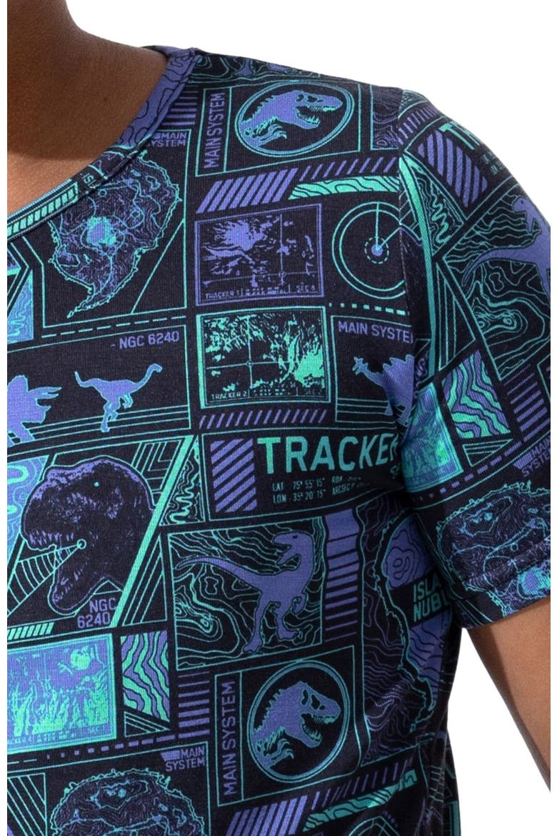 Jurassic Park Tracker Kids 2-Piece Short Sleeve & Shorts Pajama Set, Alternate, color, Jurassic Park: Tracker