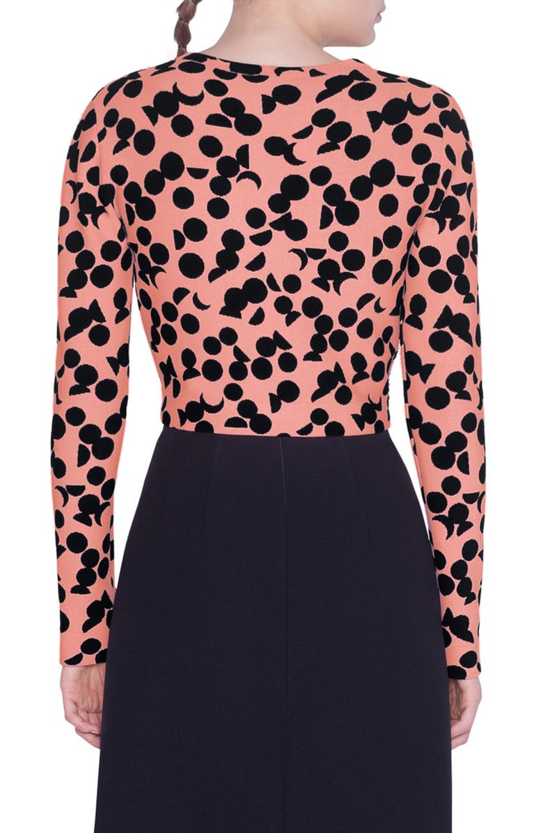 Akris punto Luna Dot Jacquard Crop Cardigan, Alternate, color, 
