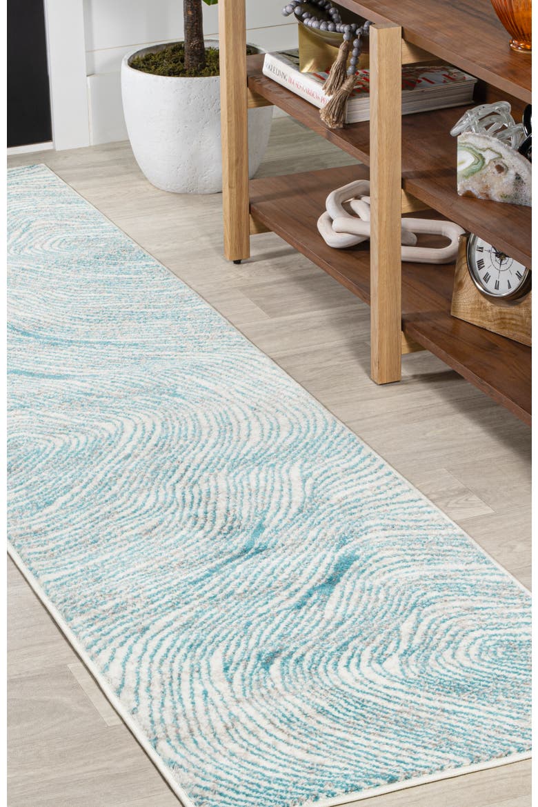 Arlo Woodgrain Geometric Area Rug, Alternate, color, Ivory/Blue