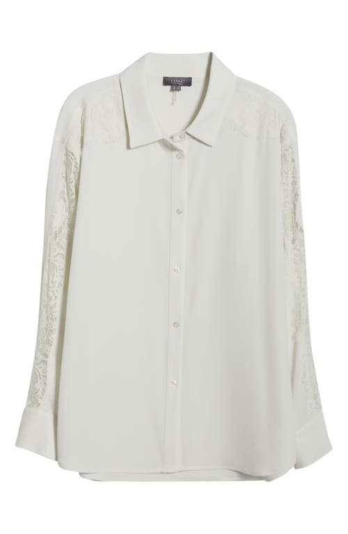 Lyssé Lysse Natasha Lace Trim Button-up Shirt In White