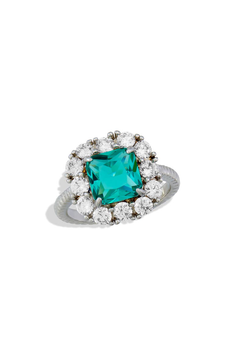 Paraíba Cubic Zirconia Statement Ring, Main, color, WHITE