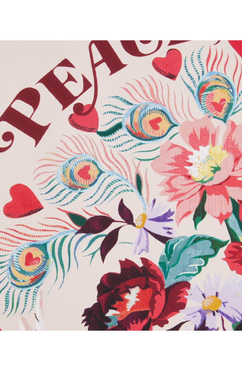 Liberty London Peace Love Liberty Silk Square Scarf, Alternate, color, Pink