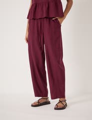 Hush Tovi Linen Blend Barrel Leg Pants