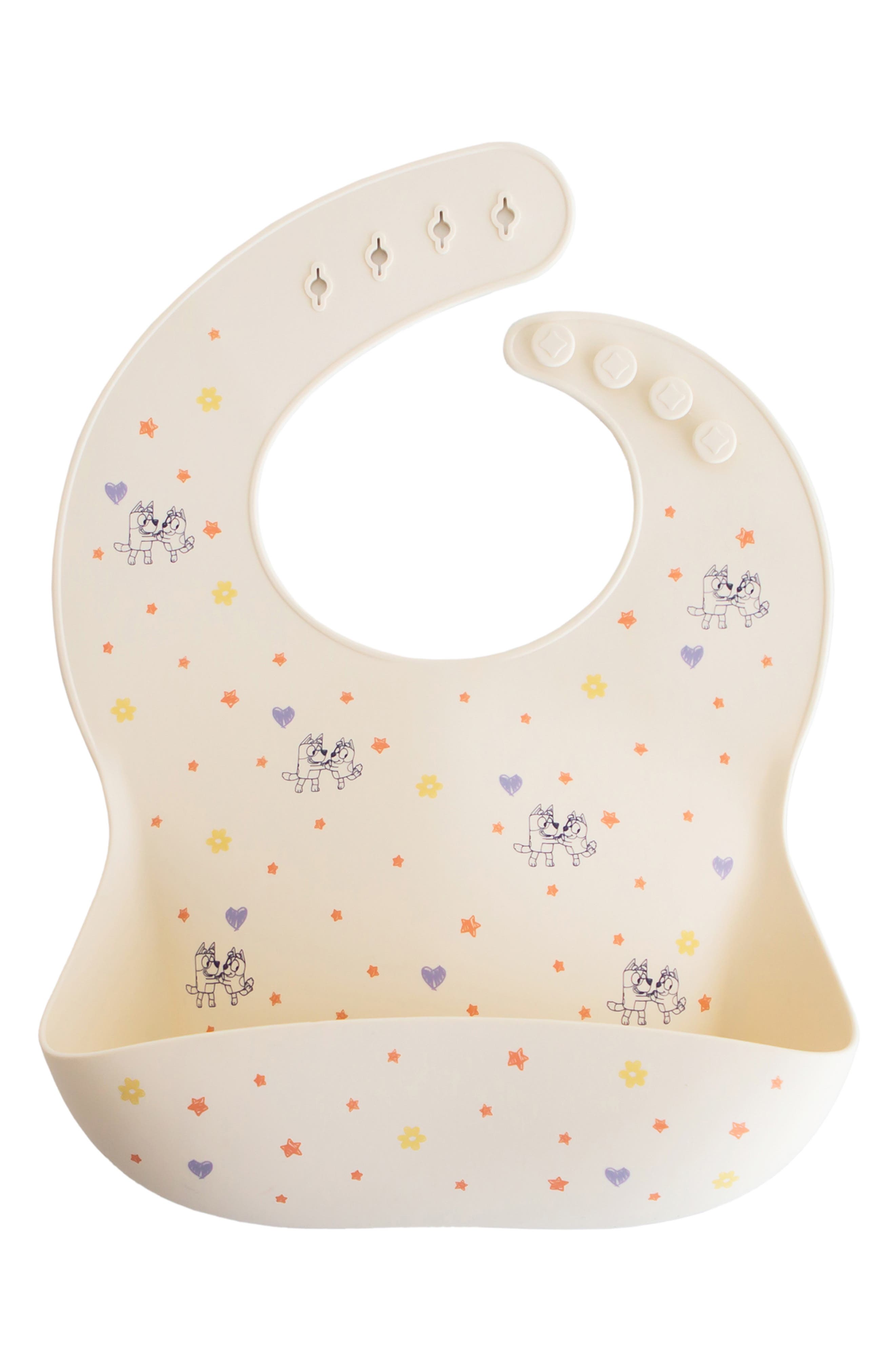 Mushie x Bluey Silicone Bib in Bluey Ivory 