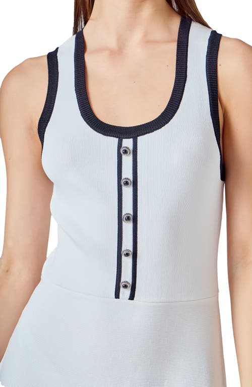 Endless Rose Contrast Trim Sleeveless Knit Dress In Multi