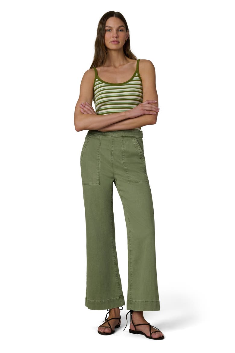 The Side Zip Ankle Wide Leg Jeans, Alternate, color, PESTO
