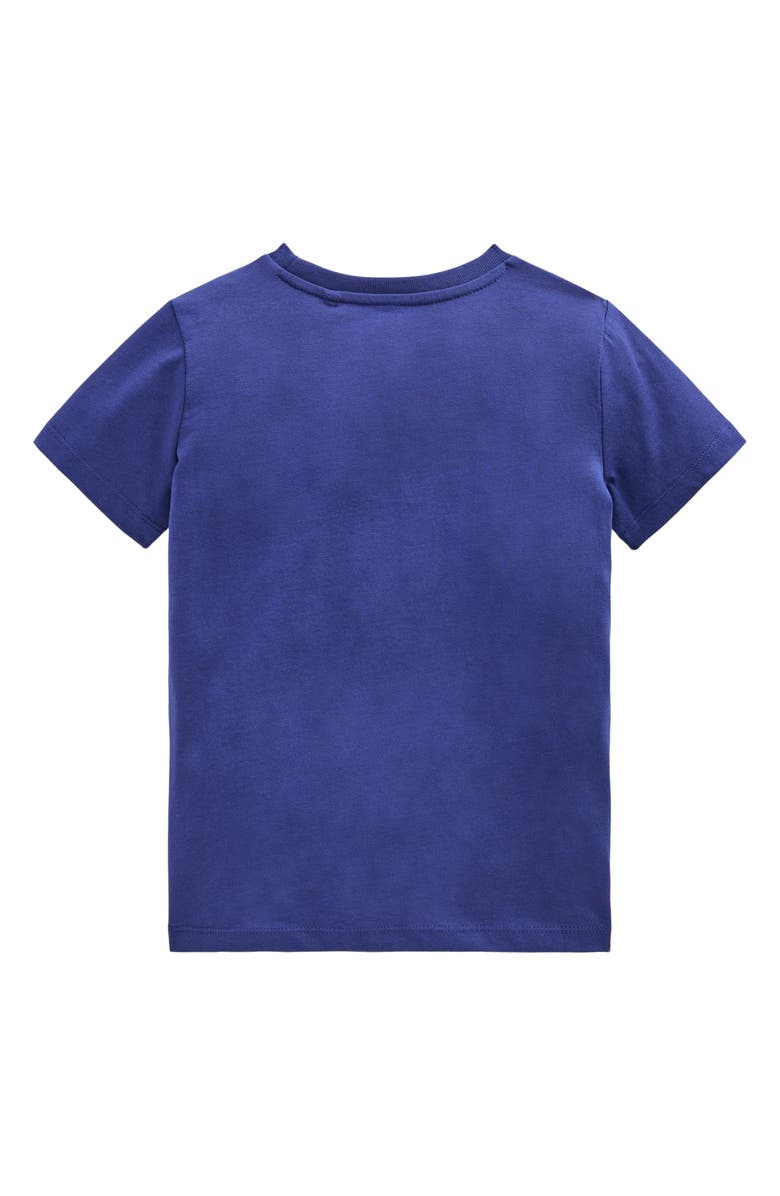 Mini Boden Kids' Glow in the Dark Pirate Graphic T-Shirt, Alternate, color, Starboard Blue Pirate Ship