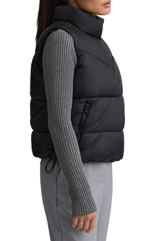 Nvlt Cire Crop Quilted Vest In Black