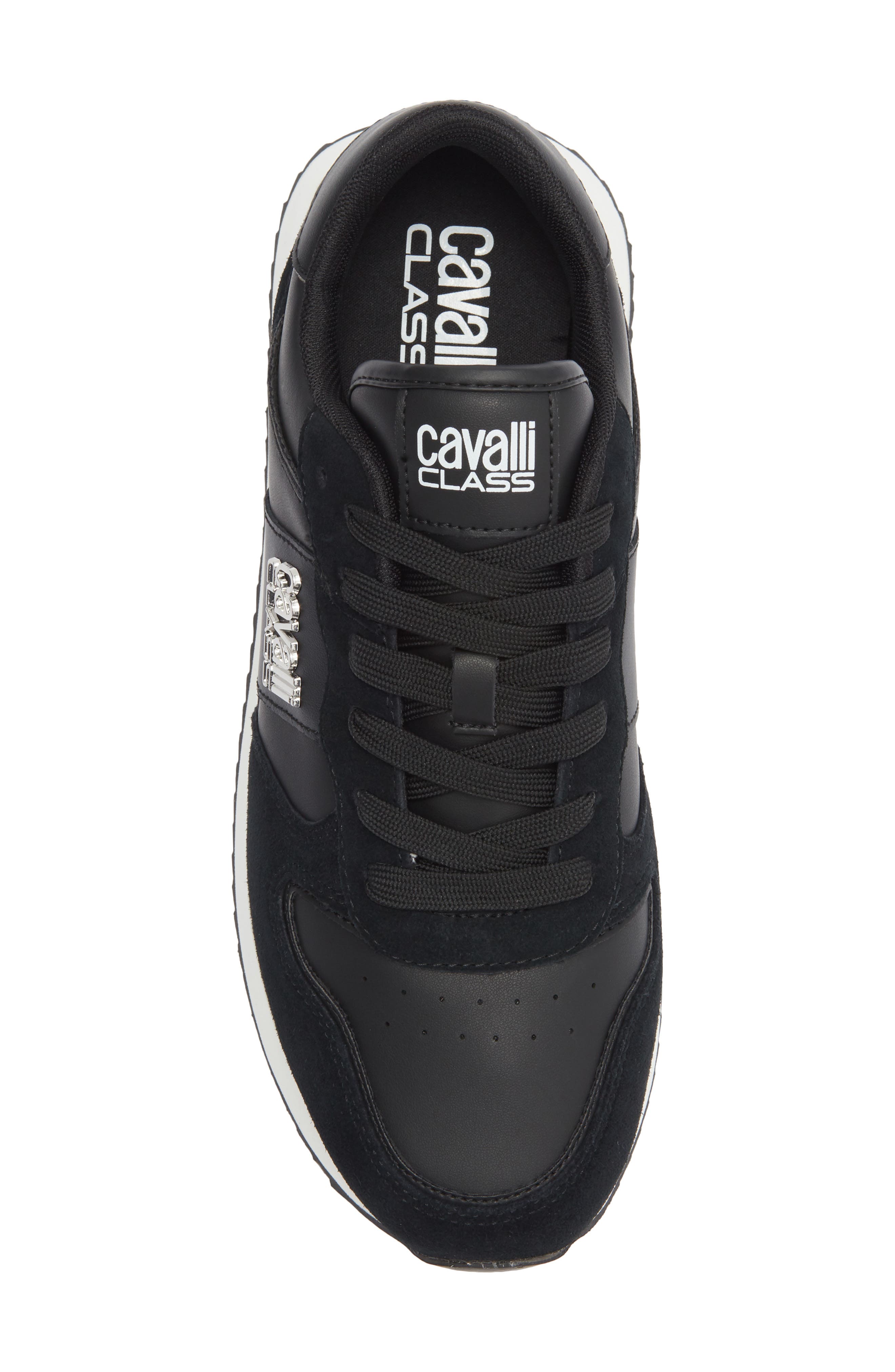 Roberto Cavalli Firenze Low Top Runner Sneaker, Alternate, color, Black