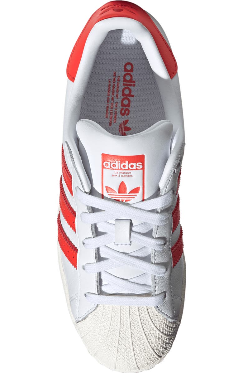 adidas Superstar Sneaker, Alternate, color, White/ Cloud White/ Bright Red