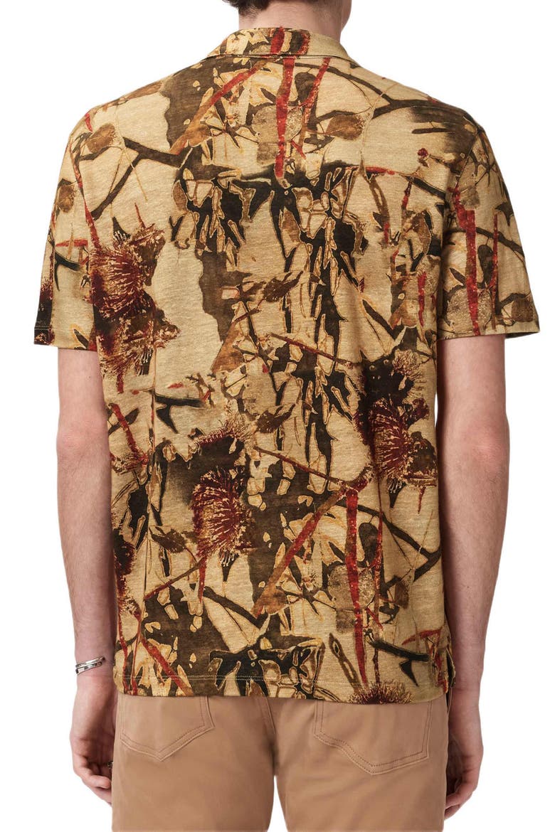 Marula Linen Short Sleeve Camp Shirt, Alternate, color, LIGHT OCHRE BROWN