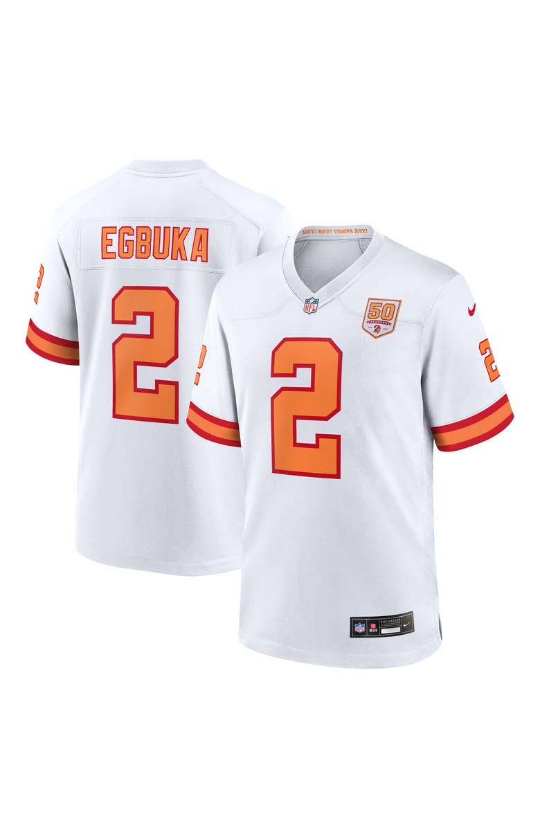 Nike Men's Nike Emeka Egbuka White '76 Tampa Bay Buccaneers Alternate 50th Season Game Jersey, Main, color, White