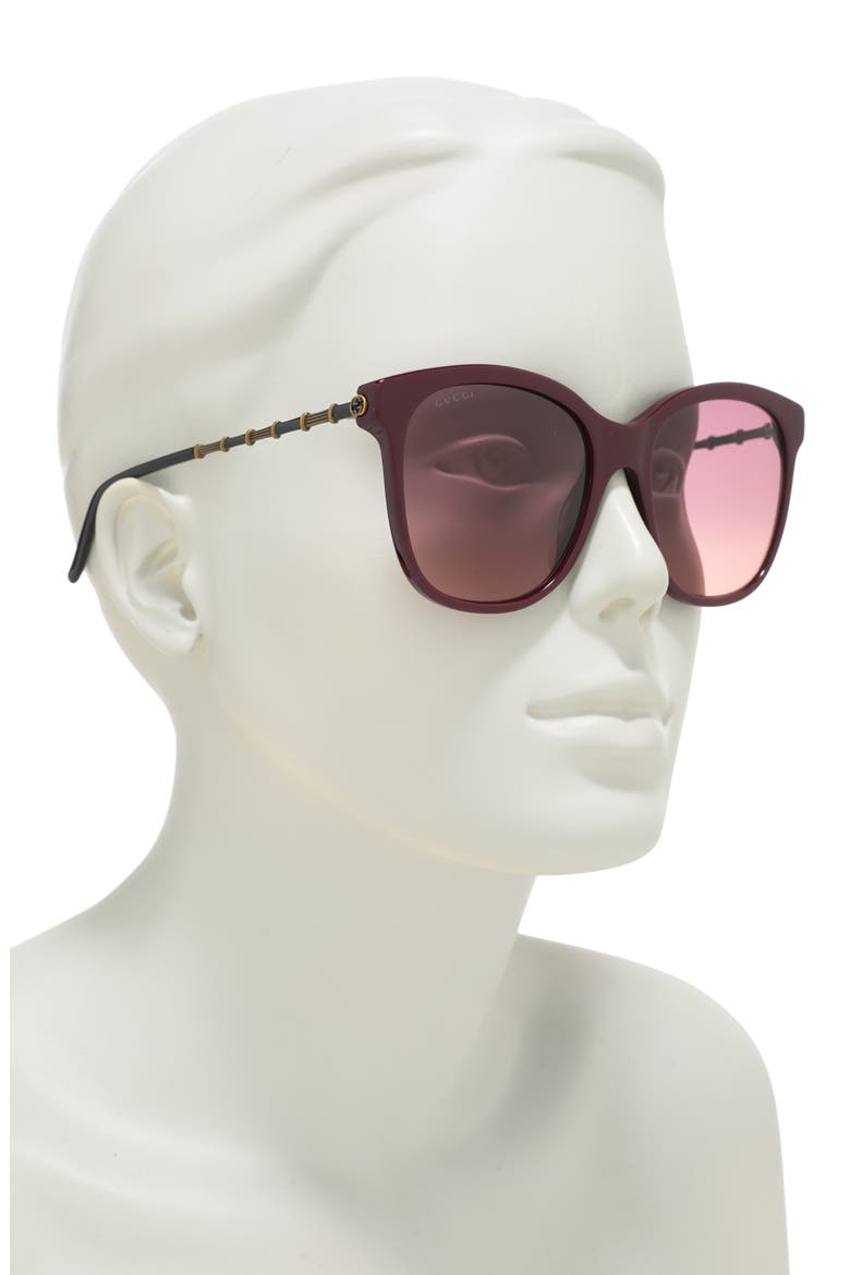 56mm Round Sunglasses, Alternate, color, BURGUNDY