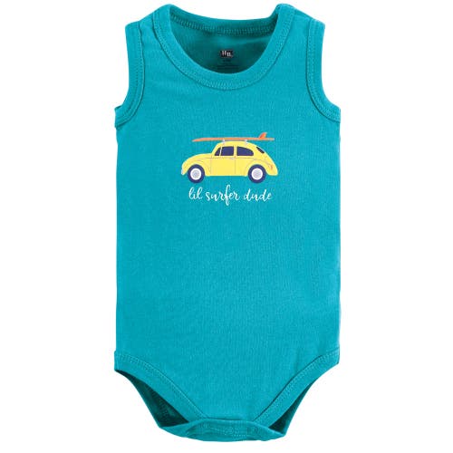 Hudson Baby Soft Cotton Sleeveless Bodysuits In Blue