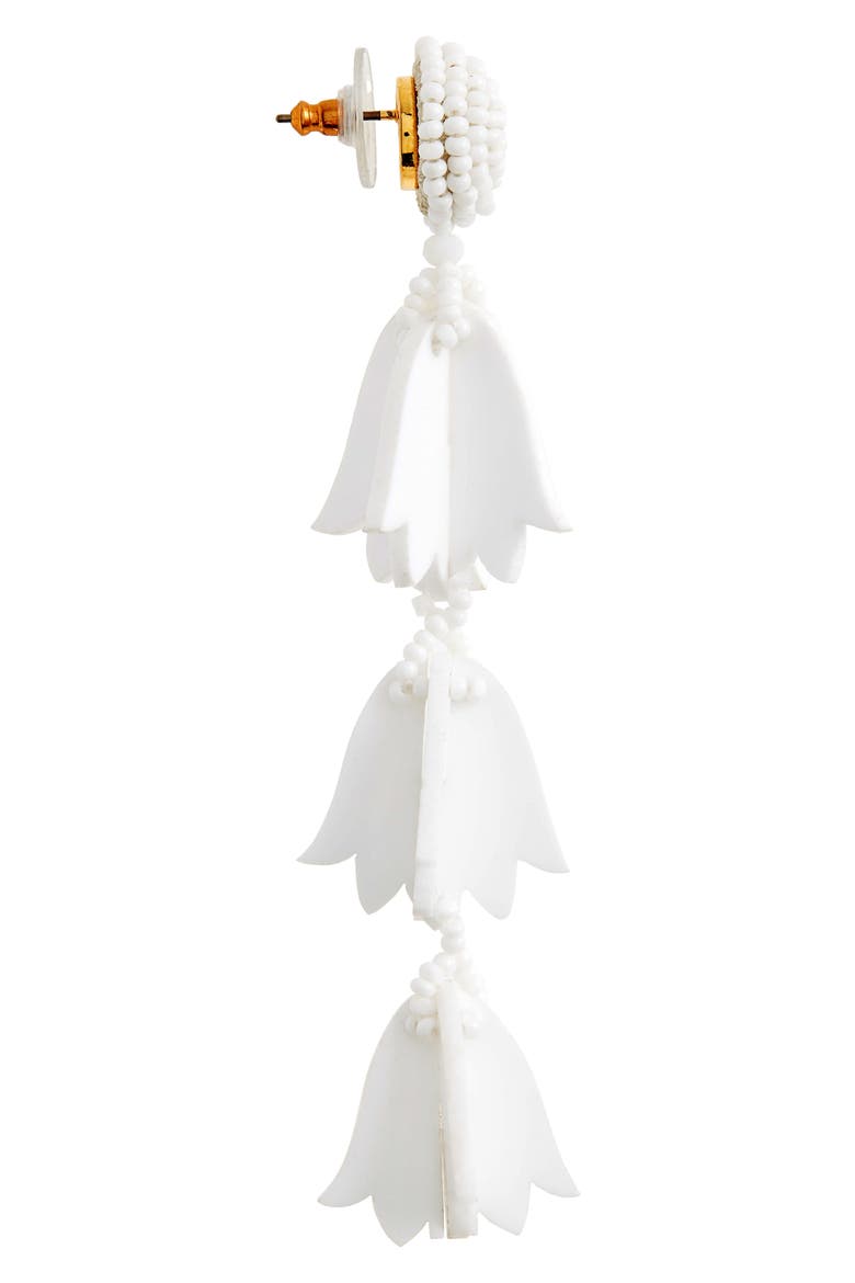 Runway Bellflower Drop Earrings, Alternate, color, WHITE