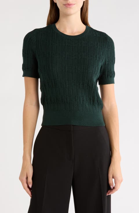 Ren Plaid Crewneck Short Sleeve Sweater