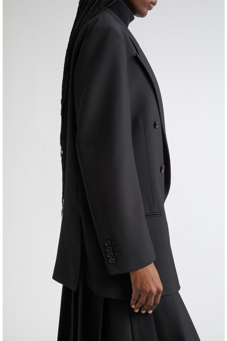 Shawn Double Breasted Virgin Wool Blazer, Alternate, color, BLACK