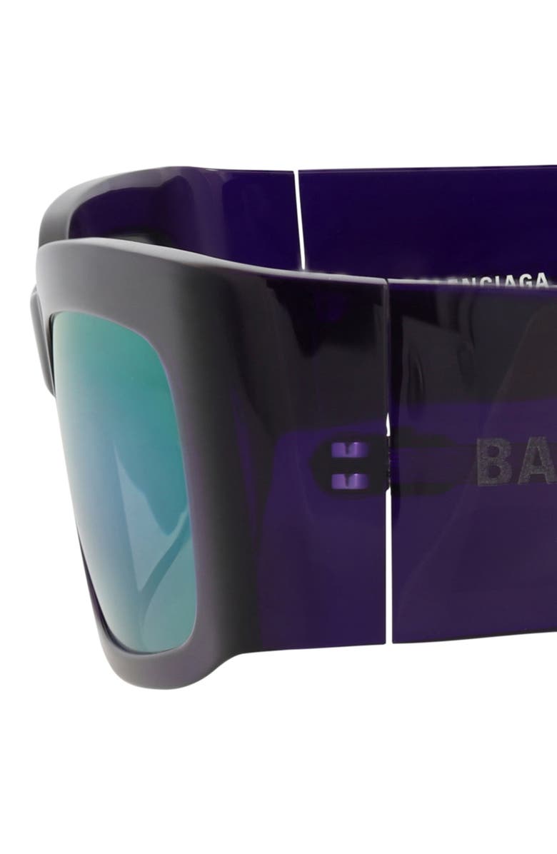 Balenciaga 56mm Rectangular Sunglasses, Alternate, color, Violet Violet Violet