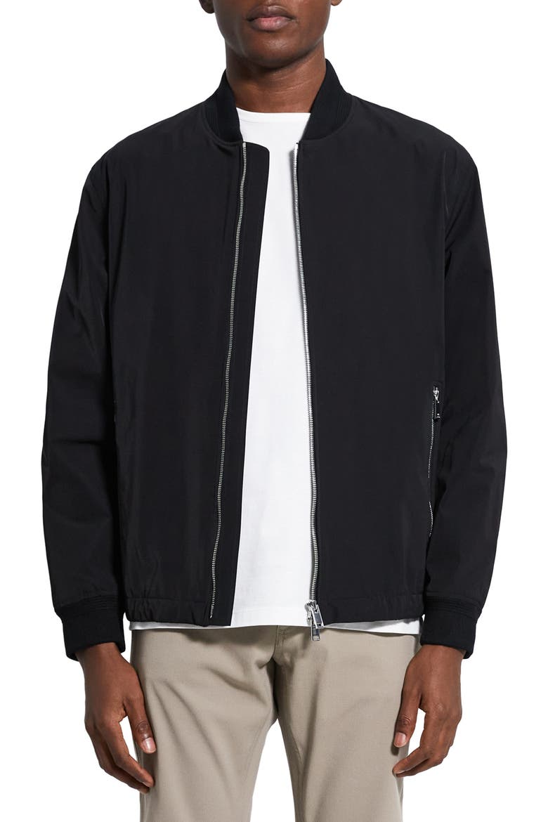 City Foundation Tech Water Resistant Twill Bomber Jacket, Main, color, BLACK - 001