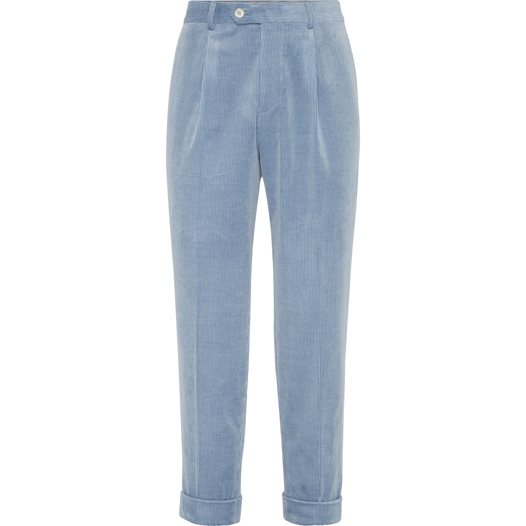 Brunello Cucinelli Corduroy Trousers In Blue