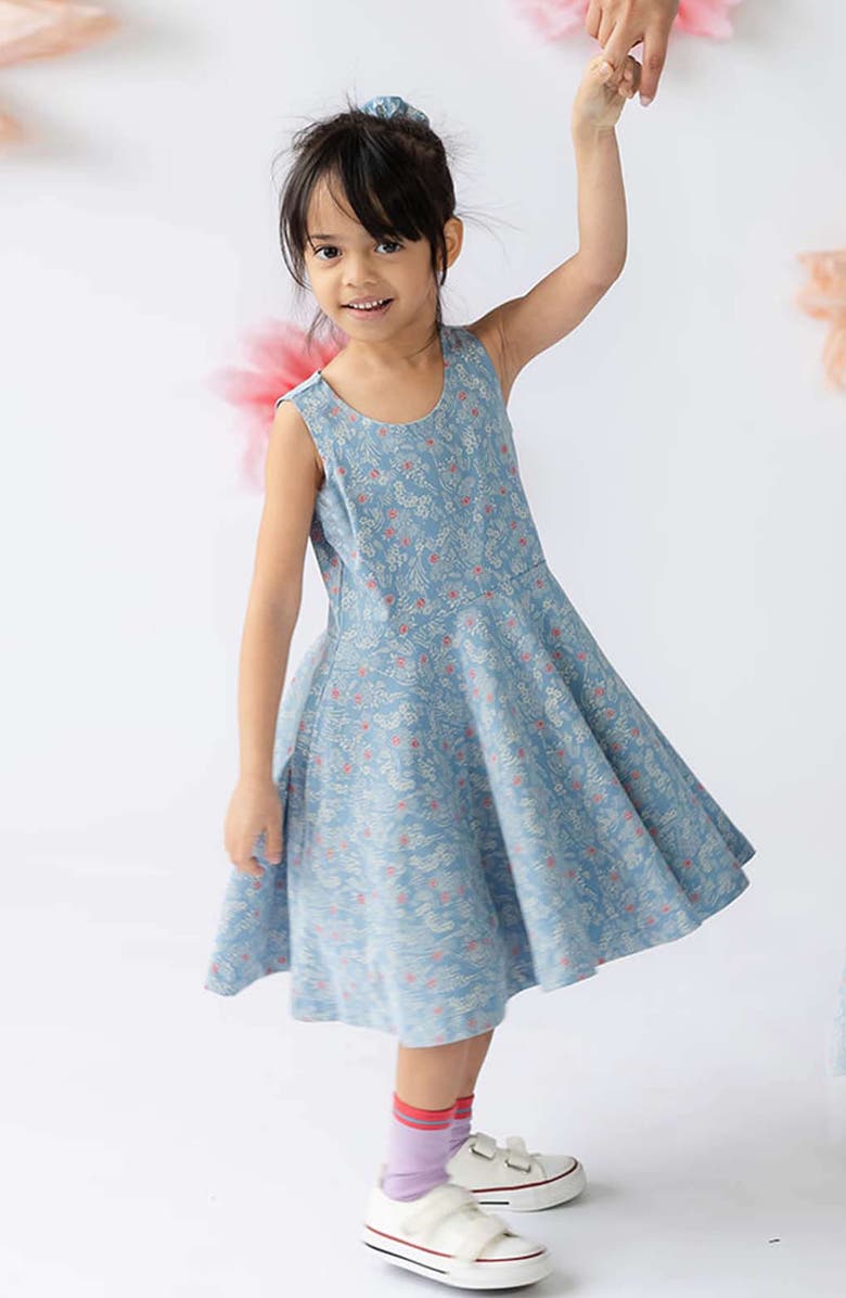 Mightly Organic Cotton Sleeveless Print Twirl Dress, Alternate, color, Cherry Blossom